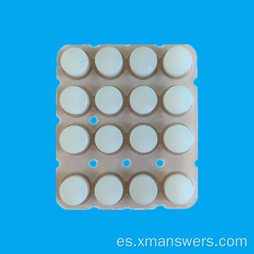 Almohadilla de botón de elastómero de silicona transparente para LED
